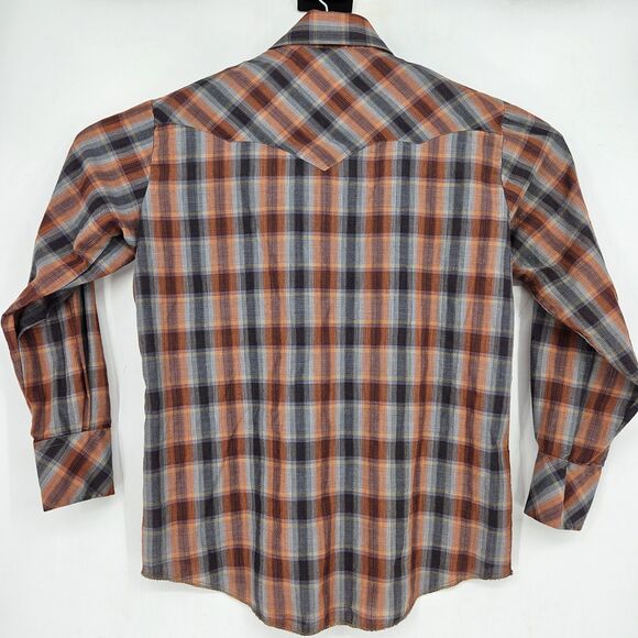 Vintage‎ Champion Westerns Shirt Mens 16.5 33 Permanent Press Pearl Snap Plaid - Picture 4 of 11